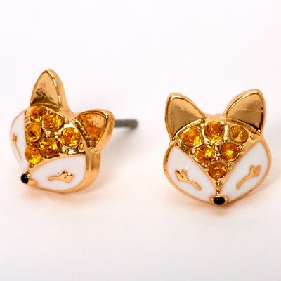 Gold Fox Stud Earrings