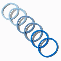 Mixed Blues Rolled Hair Ties - 10 Pack