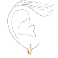 Gold 20MM Tube Hoop Earrings