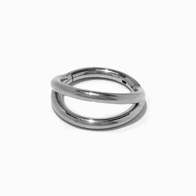 Silver 16G Double Row Titanium Nose Ring