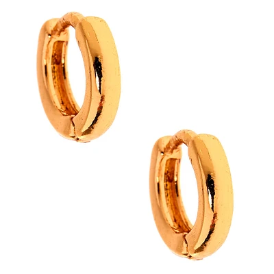 Gold-tone 10MM Huggie Hoop Earrings