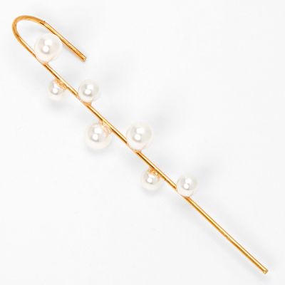 Gold Faux Pearl Ear Pin Cuff