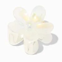 Iridescent Medium Flower Hair Claw - White