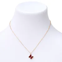 Butterfly Birthstone 16" Gold Pendant Necklace