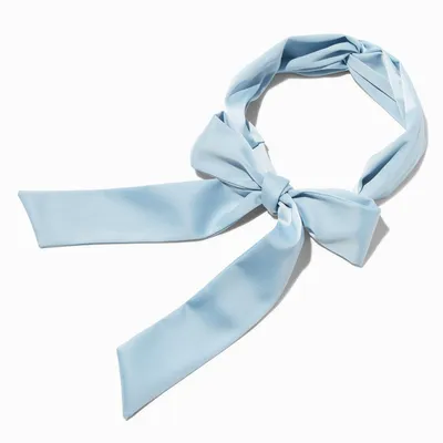 Light Blue Silky Bow Twist Headwrap