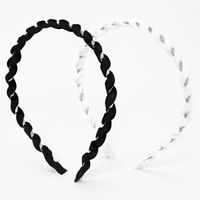 Black and White Twisted Cord Headbands - 2 Pack