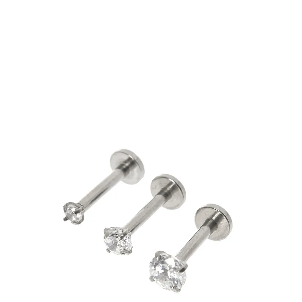 Small, Medium, & Large Crystal Flat Back Helix Studs