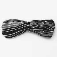 Black & White Striped Knotted Headwrap