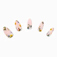 Mini Flower Stiletto Vegan Faux Nail Set - 24 Pack