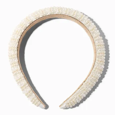 White Crystal Puff Headband