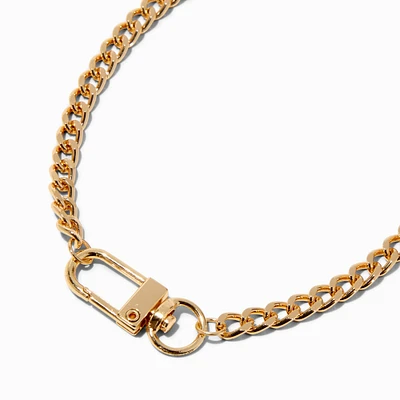 Gold-tone Mega Clasp Chain Necklace