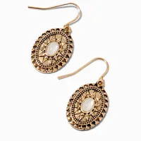 Gold Western Medallion Drop Earrings