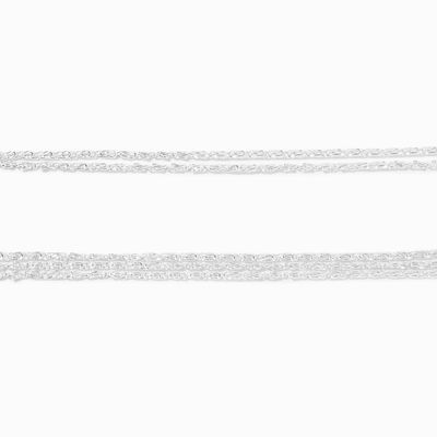 Silver Woven Multi-Strand Chain Bracelet Set - 2 Pack
