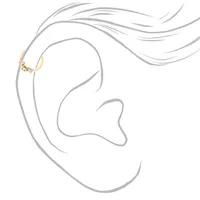 Gold Sterling Silver Triple Crystal Helix Hoop Earring