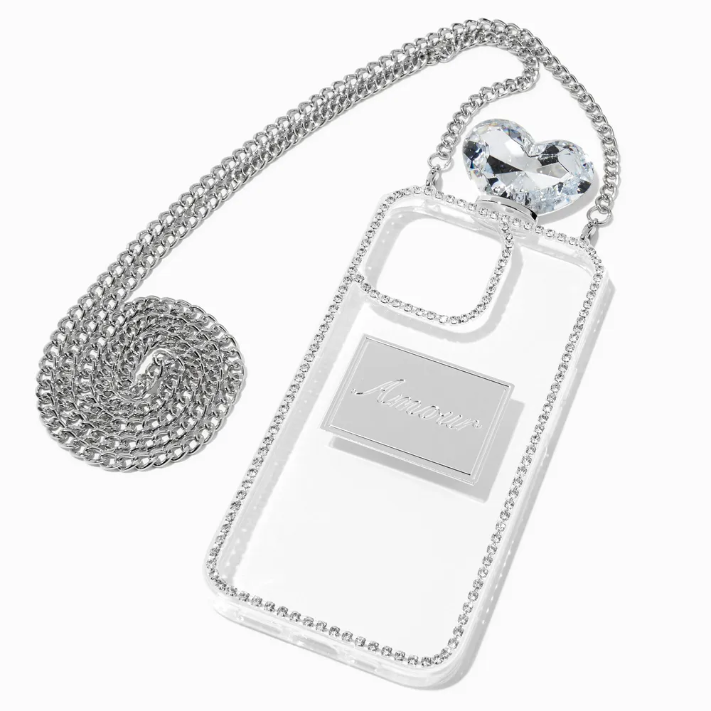 Bling Perfume Bottle Phone Case With Chain - Fits iPhone 13 Pro