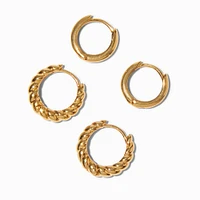 ICING Select 18k Yellow Gold Plated 8MM & 10MM Twisted Hoop Earrings - 2 Pack