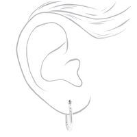 Silver 15MM Thin Oval Hoop Earrings