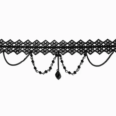 Black Diamond Lace Choker Necklace