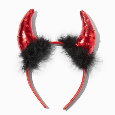 Red Devil Horns Sequin Headband