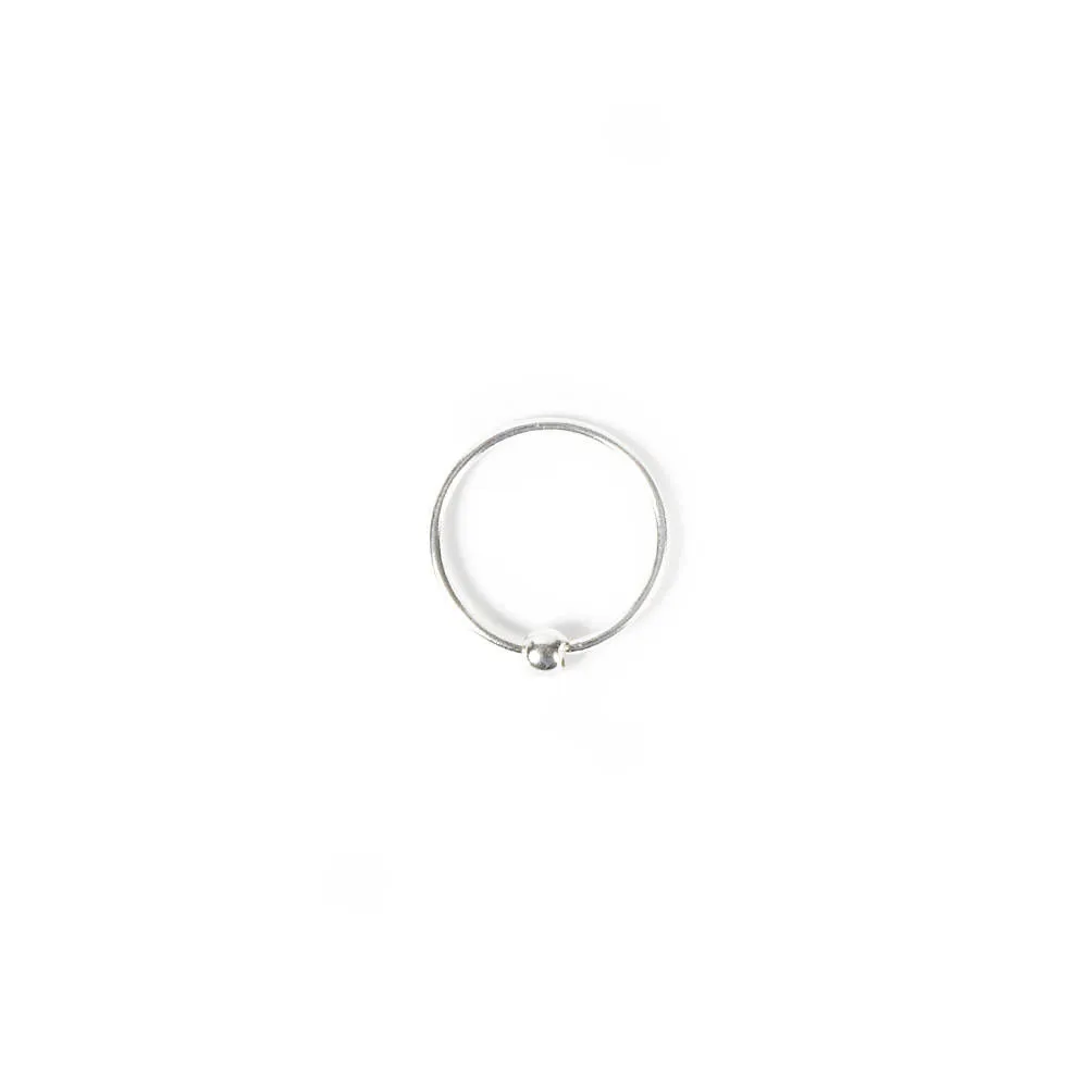 20G Sterling Silver Beaded Nose Hoop Ring