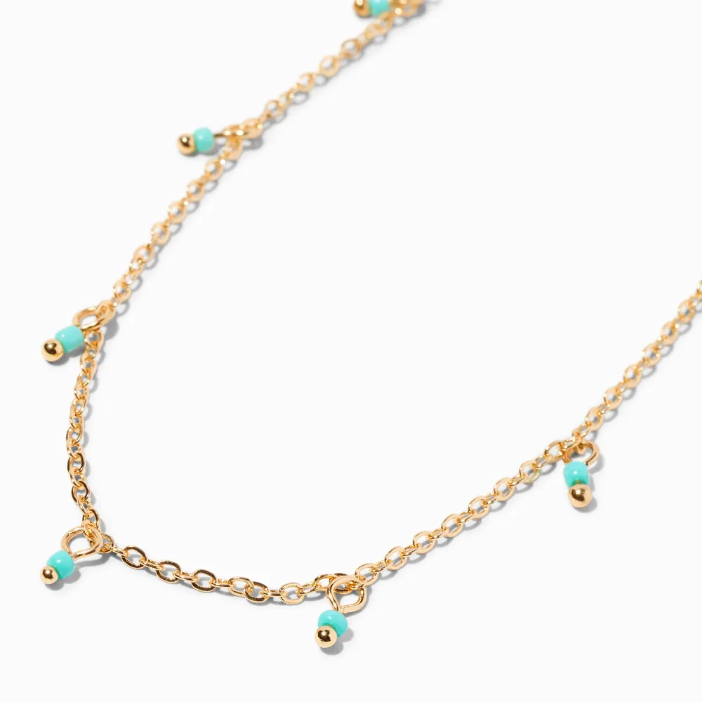 Mint Shaky Bead Gold Necklace