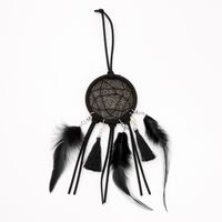 Small Glitter Feather Hanging Wall Art - Black