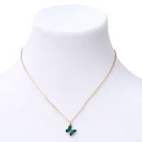 Butterfly Birthstone 16" Gold Pendant Necklace