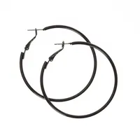 50MM Black Hoop Earrings