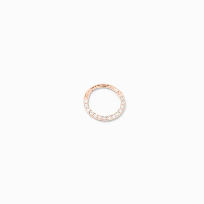 18K Rose Gold Plated 18G Crystal Cartilage Clicker Earring