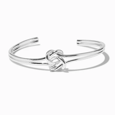 Silver-tone Double Knot Cuff Bracelet