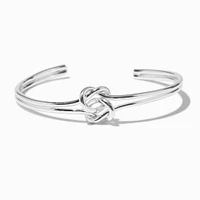 Silver-tone Double Knot Cuff Bracelet