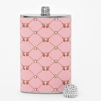 Pink Butterfly Embellished Sparkle Flask