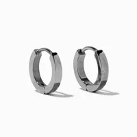 Silver Titanium 7MM Thick Hoop Earrings