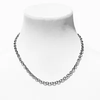 Silver Rhodium O-Link Chain Necklace