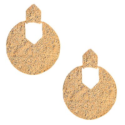 Gold 2.5" Textured Drop Earrings