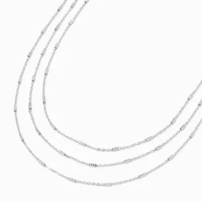 Silver Tab Multi-Strand Necklace