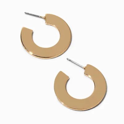 Gold 25MM Flat Hoop Earrings
