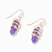 Purple 1" Mystical Gem Drop Earrings