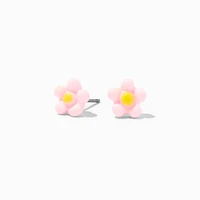 Pink Daisy Stud Earrings