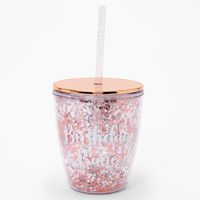 Birthday Babe Sequin Tumbler - Clear