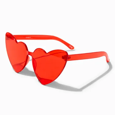 Red Heart Shaped Rimless Sunglasses