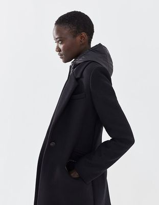 Manteau drap de laine à capuche femme IKKS | Mode Automne Hiver Manteau, parka