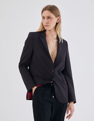 Veste tailleur mi-longue à carreaux femme IKKS | Mode Automne Hiver Veste, cuir, blazer