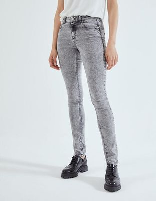 Jean slim gris acid wash powerstretch, coupe sculpt up femme IKKS | Mode Automne Hiver Pantalon, combinaison, jeans