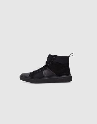Baskets noires bi matière Homme IKKS | Mode Automne Hiver Chaussures