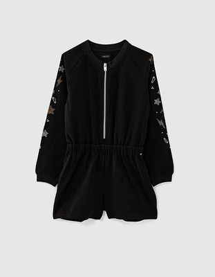 Combi short noir à manches décorées fille  IKKS | Mode Automne Hiver Robe, combinaison