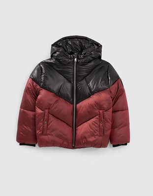 Doudoune rouge moyen, gris, noir color block garçon  IKKS | Mode Automne Hiver Manteau, parka, veste