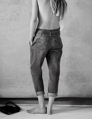 Jean large gris taille haute longueur cropped femme IKKS | Mode Automne Hiver Pantalon, combinaison, jeans
