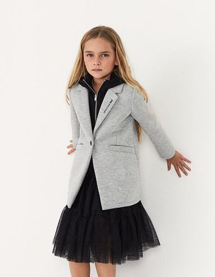 Manteau gris à parmenture-capuche amovible fille IKKS | Mode Printemps Eté Manteau, parka, veste
