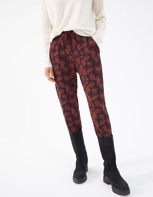 Pantalon fluide en crêpe imprimé esquisse florale femme IKKS | Mode Automne Hiver Pantalon, combinaison, jeans